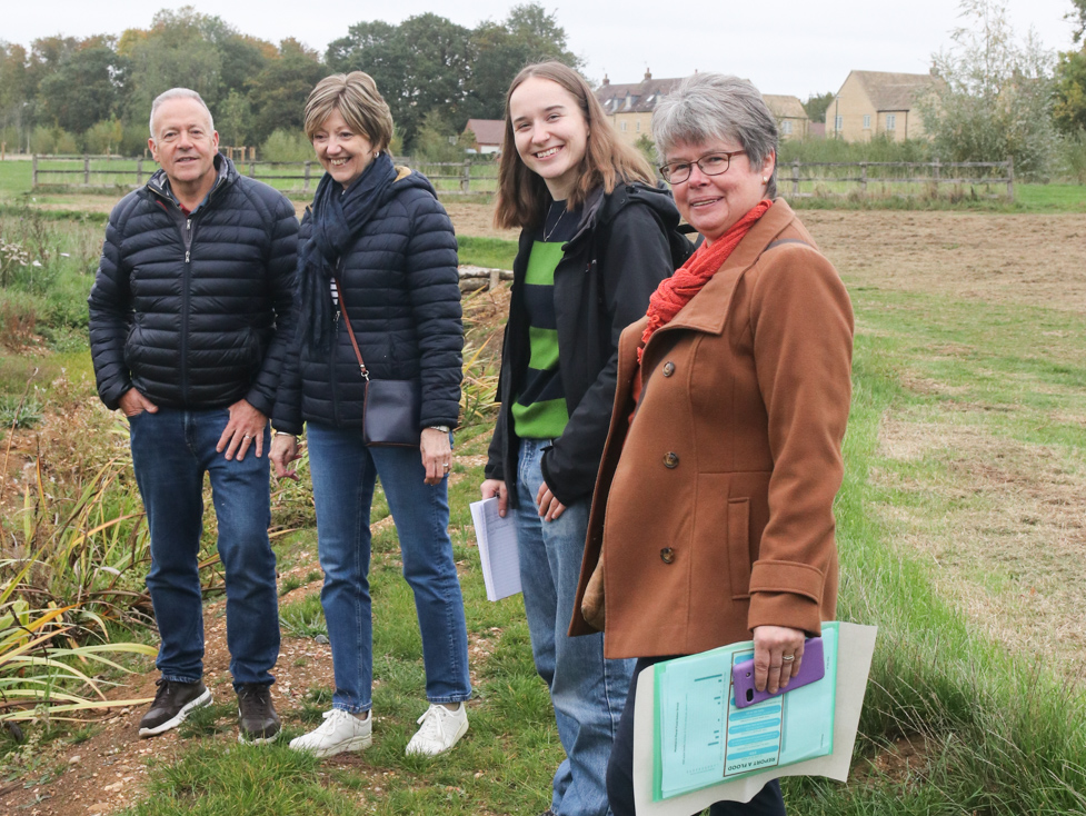 Lucy Eccles with flood wardens in Moreton-in-Marsh