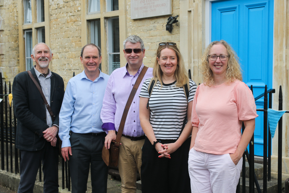 Community members and judges outside Fairford Community Centre