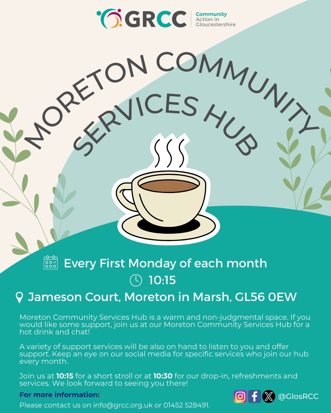 Flyer showing North Cotswolds Community Hub