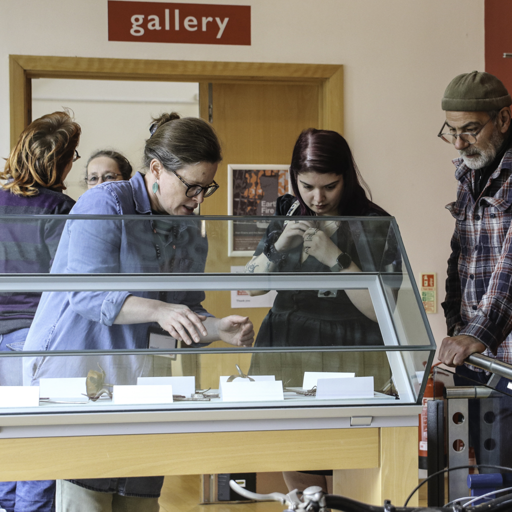 students' blacksmithing work on display at Stroud's Museum in the Park