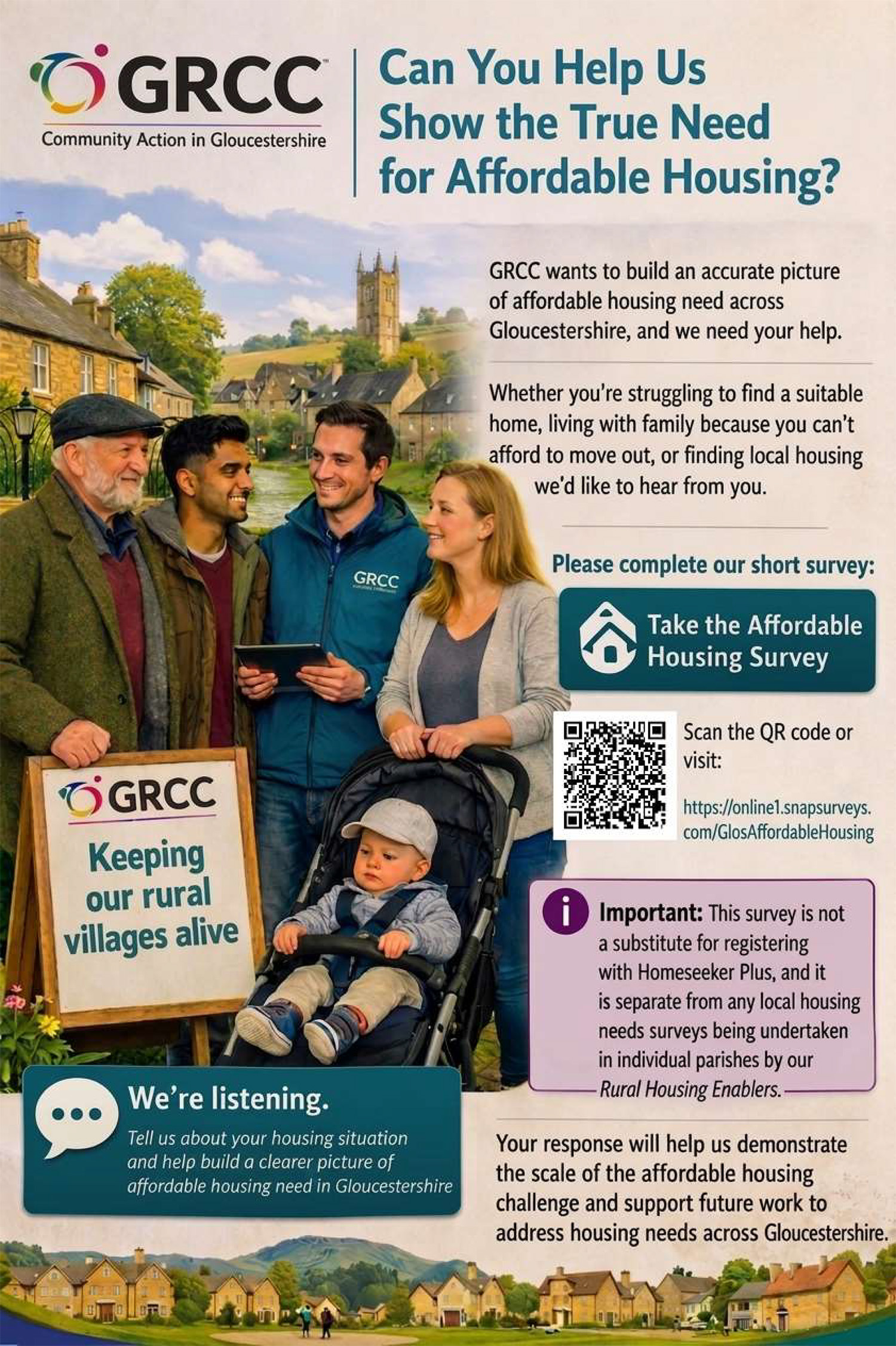 affordable housing needs online survey poster